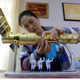 A model of the Shenzhou-9, right, shown with a model of the Tiangong-1 at a shop at China’s Jiuquan Satellite Launch Centre.
